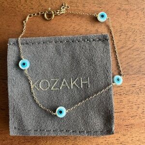 Gold and Blue Evil Eye Bracelet